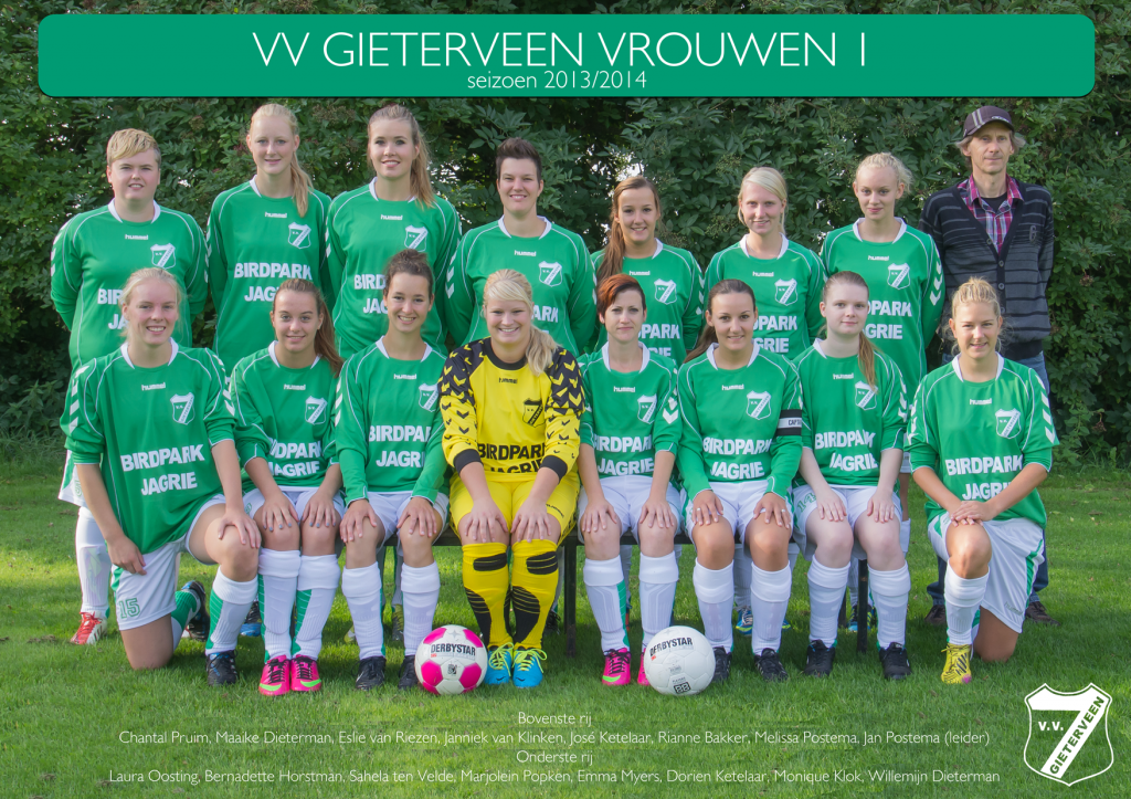 Het damesteam van vv Gieterveen